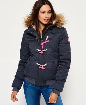 Superdry Marl Toggle Puffle Női Kabát Sötétkék | NIRBP8546